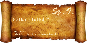 Szika Ildikó névjegykártya